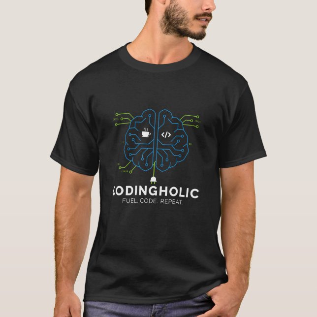 Camiseta Tech Brain Circuit Coding Design for Developers (Frente)