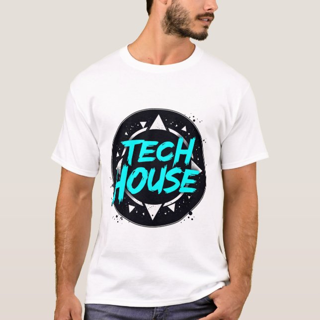 Camiseta Tech House Vibes - Groove de Música Eletrônica (Frente)