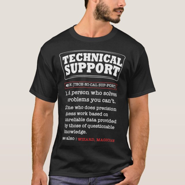 Camiseta Tech Support Definition Funny Computer Nerd Sysadm (Frente)