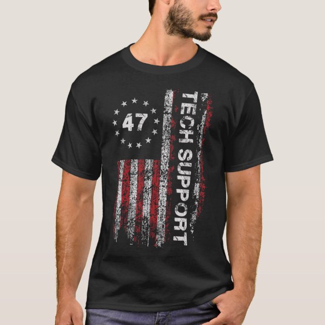 Camiseta Tech Support Us Flag White House Tech Support D.o. (Frente)