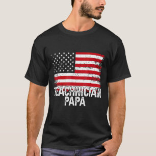 Camiseta Technician Papa American Flag Dia de os pais