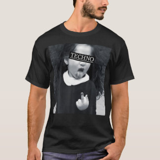Camiseta Techno Child Com Língua De Segurança Do Dedo Médio