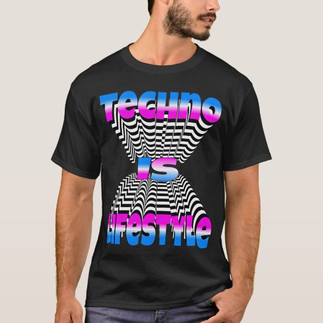 Camiseta Techno É Amigo Do Estilo De Vida (Frente)