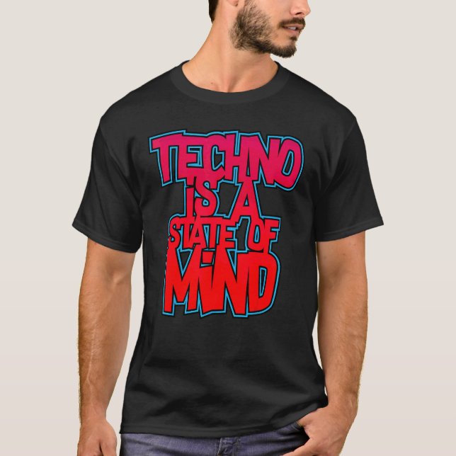 Camiseta Techno É Um Ácido Escuro Duro Da Mente (Frente)