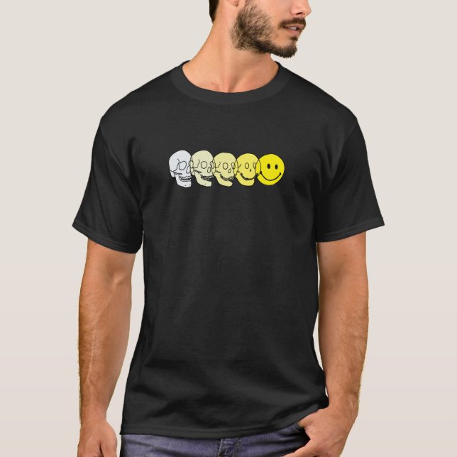 Camiseta Techno Evolution Acid House Sorri Techno DJ Music (Frente)