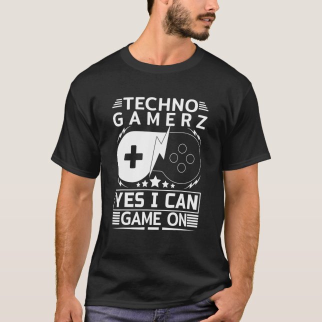 Camiseta Techno Gamer Game On Yes I Can (Frente)