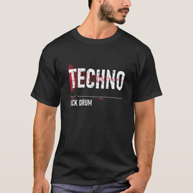 Camiseta Techno Kick Drum Synthesizer (Frente)