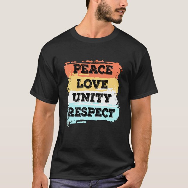 Camiseta Techno Music Peace Love Unity Respeite Rave Party  (Frente)