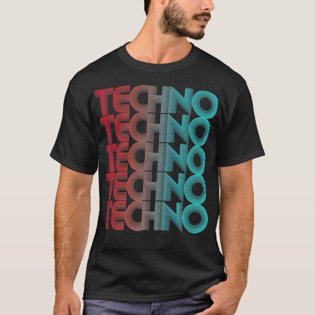 Camiseta Techno Vaporwave Techno House Music EDM Lover DJ (Frente)