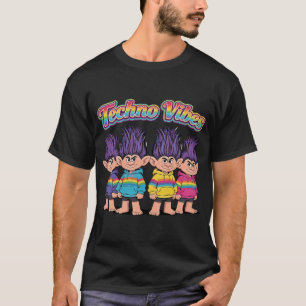 Camiseta Techno Vibes Troll Squad - Festa Rave Arco-Íris Re