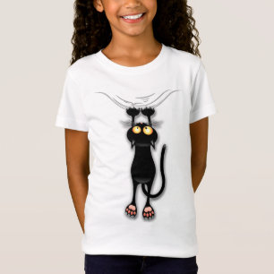 Camiseta Tecido de Arranque de Caracteres Engraçado de Cat