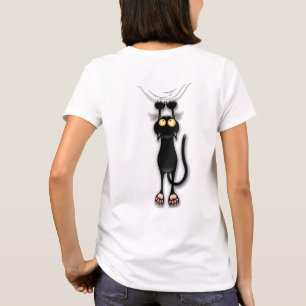 Camiseta Tecido de Arranque de Caracteres Engraçado de Cat