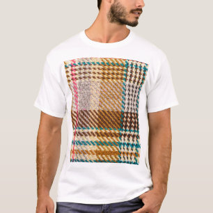 Camiseta Tecido marrom, lã escocesa.