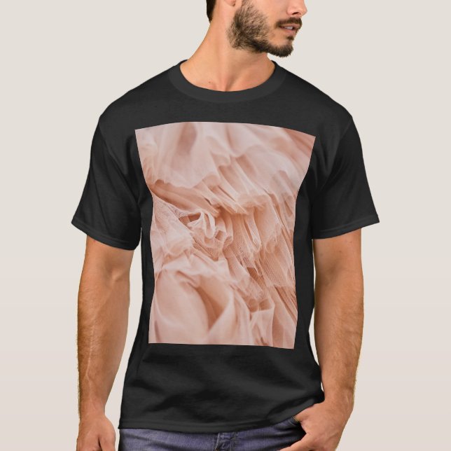 Camiseta Tecido Rosa Pastel: Texturas Elegantes. (Frente)