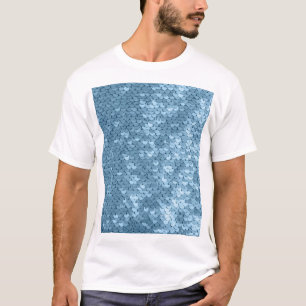Camiseta Tecido Sequin: Shimmer Azul Céu.