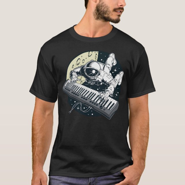 Camiseta Teclado Astronauta - Musical do Espaço em Lover (Frente)