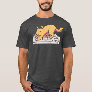 Camiseta Teclado Cat Sem Espaço Pessoal