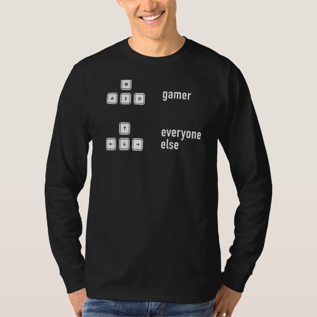 Camiseta Teclado De Computador Wasd Para Nerd De Jogador E  (Frente)