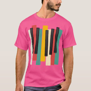 Camiseta Teclado de Piano Retro Minimalista Angustiado Vint