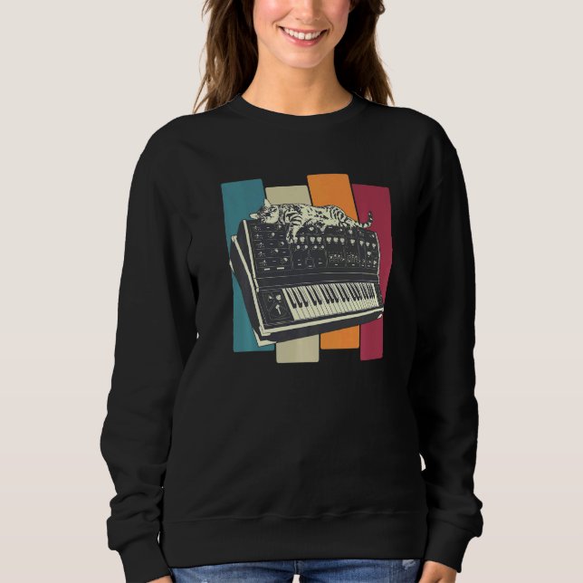 Camiseta Teclado de sintetizador modular Synth Cat (Frente)