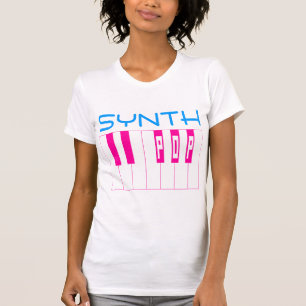 Camiseta Teclado do pop de Synth do estilo do vintage do