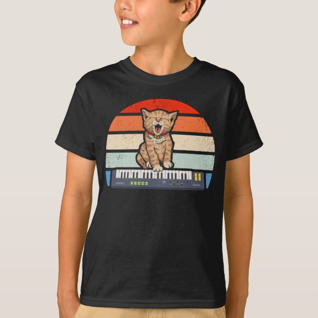 Camiseta Teclado Gato Cónico a Reproduzir (Frente)