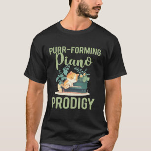 Camiseta Teclado Gato-Lover do Piano Player Clássico