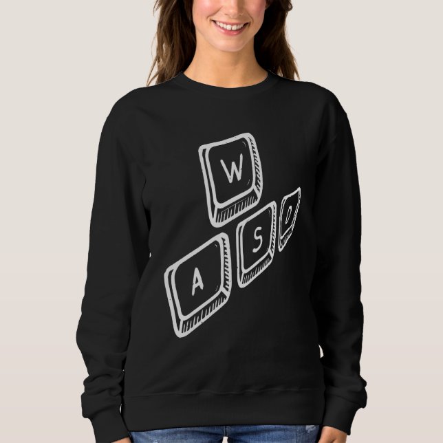 Camiseta Teclado para jogos de vídeo para PC WASD para comp (Frente)