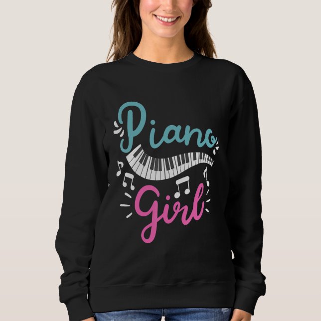 Camiseta Teclado Pianista Pianista Rapariga Pianista (Frente)