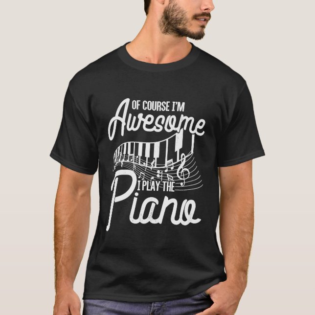 Camiseta Teclado Piano Engraçado Piano Pianista Música Clás (Frente)