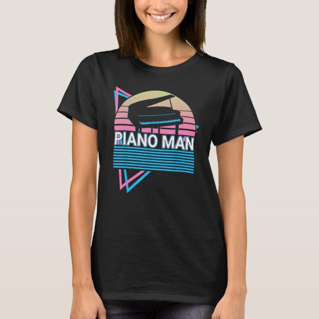 Camiseta Teclado Piano Man Piano Retro (Frente)