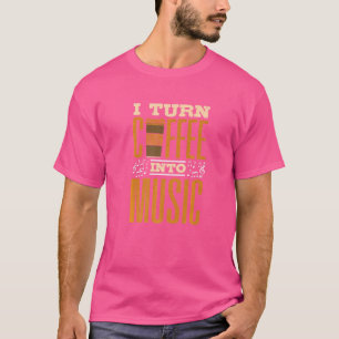 Camiseta Teclado Piano Player I Transformo Café Em Mu