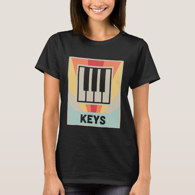 Camiseta Teclado Retro KEYS Synthesizer (Frente)