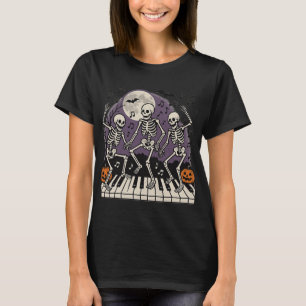 Camiseta Teclado Skeletons Dançantes   Professor de Música 