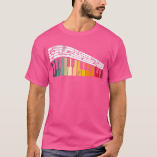 Camiseta Teclados de Notas Musicais Piano