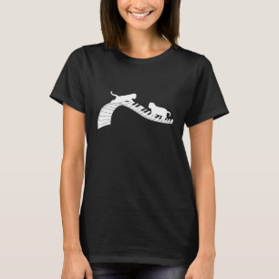 Camiseta Teclados Pianista do Proprietário do Cat Gift Músi