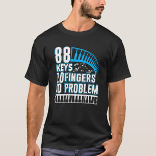 Camiseta Teclas 88 10 Dedos Teclado sem problema de impress