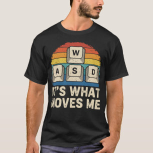 Camiseta Teclas de Jogo WASD Engraçado Design Retro para PC