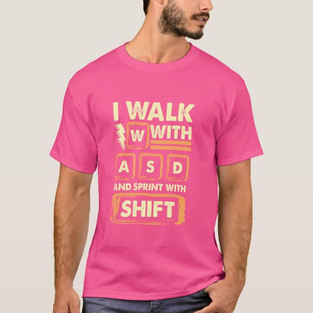 Camiseta Teclas de teclado engraçadas para jogos no computa (Frente)