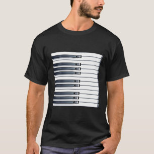 Camiseta Teclas Piano Tee Keyboard Música Piano Teclas Para