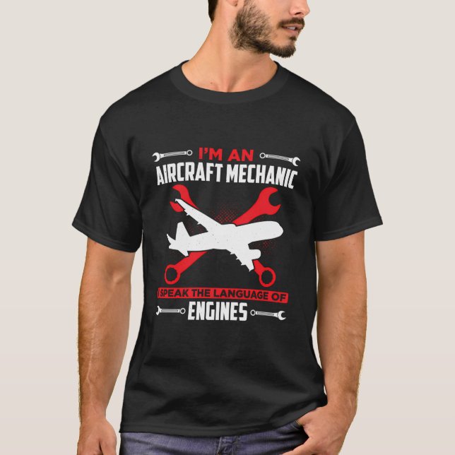 Camiseta Técnica de reparação de aeronaves mecânicas para a (Frente)