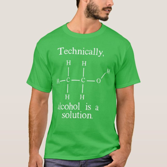 Camiseta Tecnicamente Álcool é uma Solução Engraçado Nerd C (Frente)