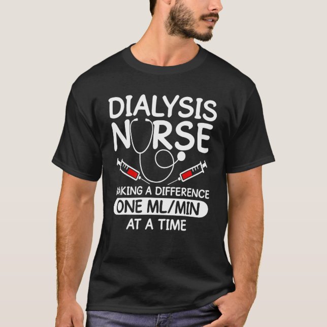 Camiseta Técnicas de Diálise Homens Mulheres Enfermagem Eng (Frente)