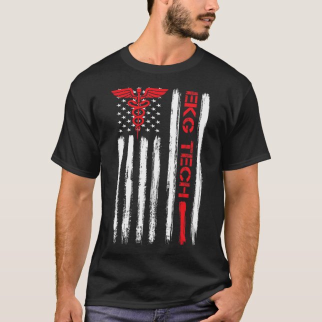 Camiseta Tecnicio eletrocardiógrafo Tech American Fl (Frente)