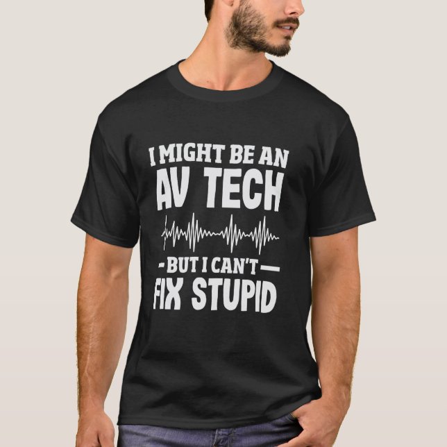 Camiseta Técnico Audiovisual Divertido Resolve Problemas AV (Frente)