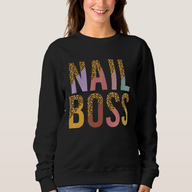 Camiseta Técnico Chefe de Unhas de Leopardo Manicure Mulher (Frente)