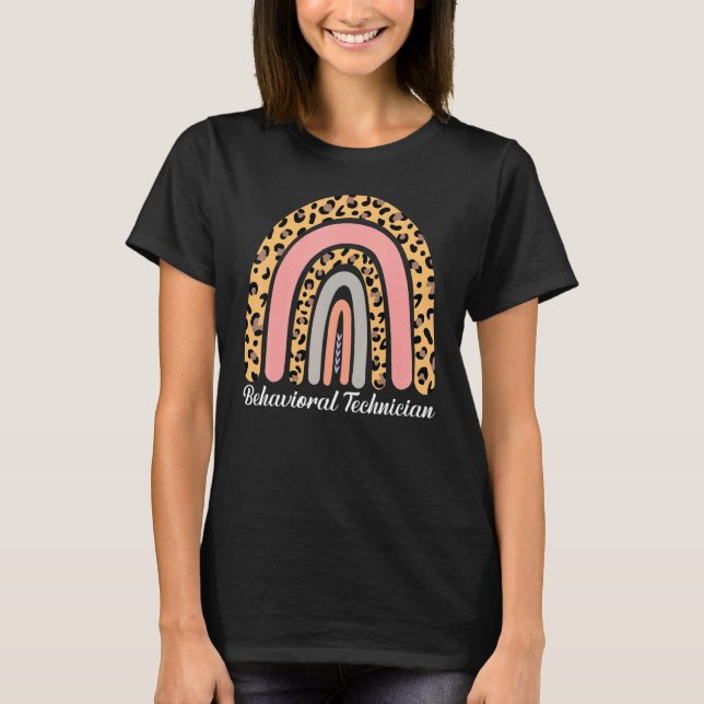 Camiseta Técnico Comportamental Arco-íris Leopardo Fofo Com (Frente)
