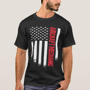 Camiseta Técnico de Aeronaves Bandeira Americana EUA Aviaçã