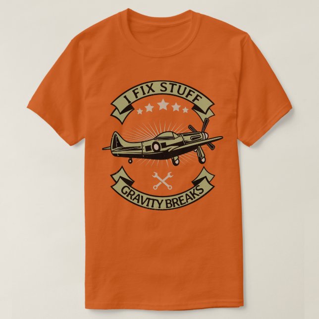 Camiseta Técnico de avião mecânico (Frente do Design)