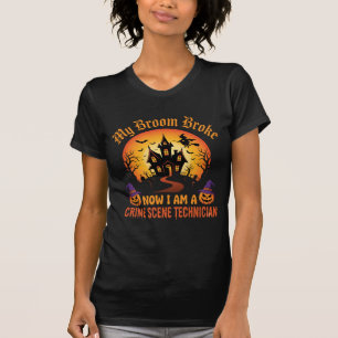 Camiseta Técnico de Cena de Crime de Halloween Humor de Bru
